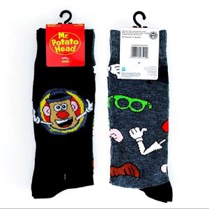 Hasbro Mr. Potato Head Crew Socks Mens Womens Retro Toy Fun Novelty Gift 2 Pairs